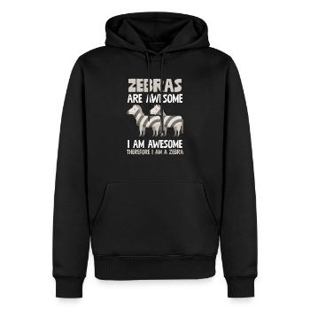 Les zèbres sont géniaux donc je suis un zèbre drôle - Sweat à capuche Premium bio Homme - noir - Devant - Nico (187cm)