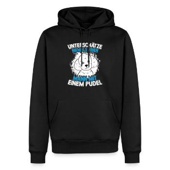 Homme avec un caniche maître chiens chien maîtresse - Sweat à capuche Premium bio Homme - noir - Devant - Nico (187cm)
