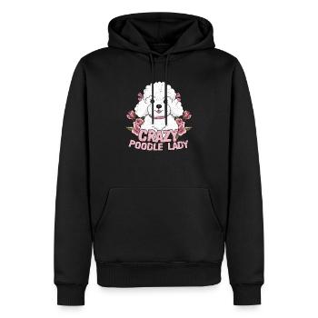 Caniche fou Dame Chien Propriétaire Chiot Maman - Sweat à capuche Premium bio Homme - noir - Devant - Nico (187cm)