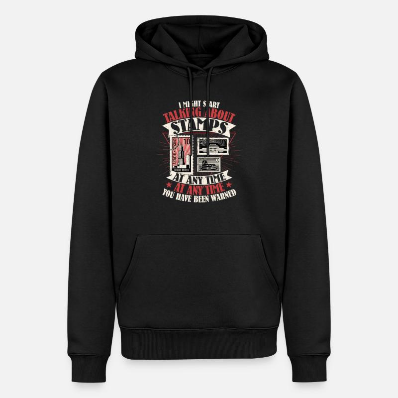 Attention : Stamp Talk entrant - Sweat à capuche Premium bio Homme - noir