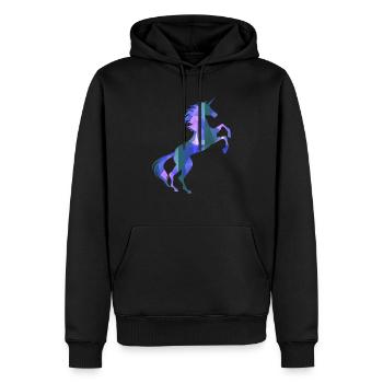 3D Farbmuster Einhorn T-Shirt Magisches Einhorn - Männer Premium Bio Hoodie - Schwarz - Vorne - Nico (187cm)