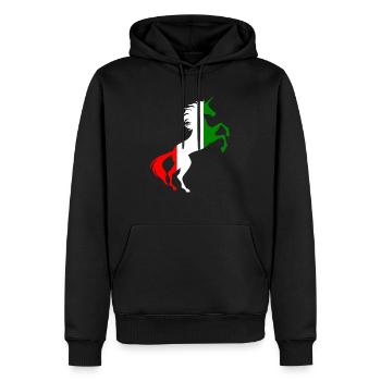 Licorne Hongrie Drapeau T-Shirt Licorne Magique Humour - Sweat à capuche Premium bio Homme - noir - Devant - Nico (187cm)