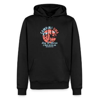 Camping Oma Jung im Herzen Zelten Natur - Männer Premium Bio Hoodie - Schwarz - Vorne - Nico (187cm)
