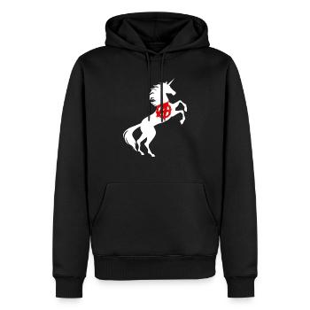 Unicorn Anarchy Symbol T-Shirt Anarchism Magical - Men’s Premium Organic Hoodie - black - Front - Nico (187cm)