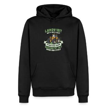 Landwirt Mit Herz & Blut Bauernhof Bauer - Männer Premium Bio Hoodie - Schwarz - Vorne - Nico (187cm)