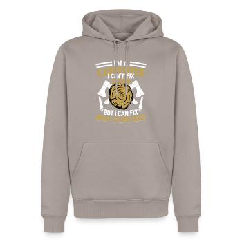 La philosophie Fix-It de Carpenter - Réparer le M de Stupid - Sweat à capuche Premium bio Homme - taupe - Devant - Nico (187cm)