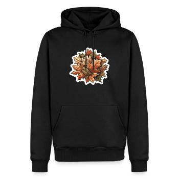 Herbst Laub Blätter Jahreszeit Wetter - Männer Premium Bio Hoodie - Schwarz - Vorne - Nico (187cm)