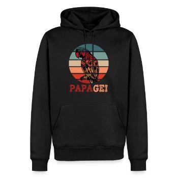 Papa Papagei Vater und Sohn Geschenkidee - Männer Premium Bio Hoodie - Schwarz - Vorne - Nico (187cm)