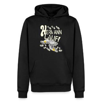 Hermann lustig - Sweat à capuche Premium bio Homme - noir - Devant - Nico (187cm)