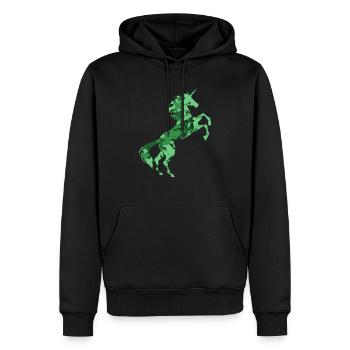 Einhorn Camouflage Symbol T-Shirt Magisches Einhorn - Männer Premium Bio Hoodie - Schwarz - Vorne - Nico (187cm)