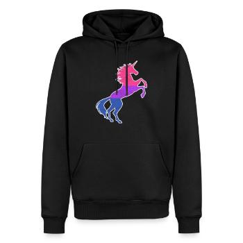 Bisexuelle Pride Flagge Einhorn T-Shirt LGBT Bi Pride - Männer Premium Bio Hoodie - Schwarz - Vorne - Nico (187cm)