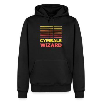 Schlagzeuger Becken Zauberer Schlagzeug - Männer Premium Bio Hoodie - Schwarz - Vorne - Nico (187cm)