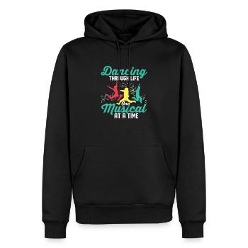 Dancing Through Life, One Muiscal At A Time Singin - Men’s Premium Organic Hoodie - black - Front - Nico (187cm)