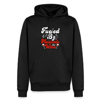 Fueled By Musicals And Wine Theater Singing - Men’s Premium Organic Hoodie - black - Front - Nico (187cm)