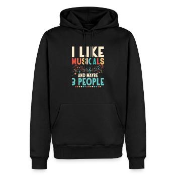 I Like Musicals And Maybe 3 People Singing Theater - Männer Premium Bio Hoodie - Schwarz - Vorne - Nico (187cm)