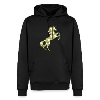Kiwis Einhorn T-Shirt Chinesisches Stachelbeer-Wortspiel - Männer Premium Bio Hoodie - Schwarz - Vorne - Nico (187cm)