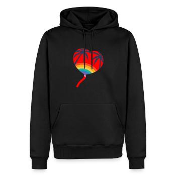 Regenbogen Herz Luftballon. Bunt und hipster - Männer Premium Bio Hoodie - Schwarz - Vorne - Nico (187cm)