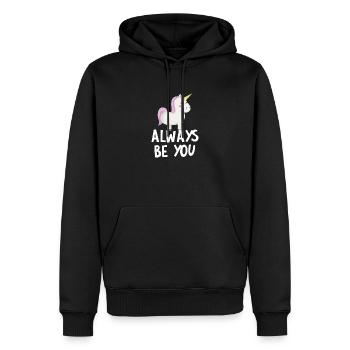 Sei immer du süßes rosa einhorn regenbogen magisch - Männer Premium Bio Hoodie - Schwarz - Vorne - Nico (187cm)