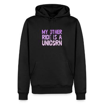 Mon autre manège est une licorne jeu de mots licorne magique - Sweat à capuche Premium bio Homme - noir - Devant - Nico (187cm)