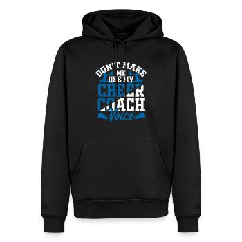 Ne me forcez pas à utiliser mon entraîneur de pom-pom girl vocale - Sweat à capuche Premium bio Homme - noir - Devant - Nico (187cm)