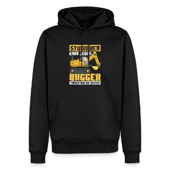 Bagger fahren nur die Besten Bau Baggerfahrer - Männer Premium Bio Hoodie - Schwarz - Vorne - Nico (187cm)