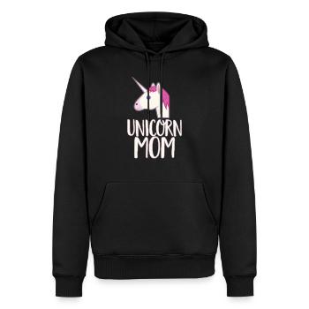 T-shirt maman licorne - Mignon rose arc-en-ciel magique - Sweat à capuche Premium bio Homme - noir - Devant - Nico (187cm)