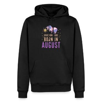 Unicorns Are Born In August Birth Month Birthday - Men’s Premium Organic Hoodie - black - Front - Nico (187cm)