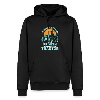 Echte Prinzen kommen mit dem Traktor Trecker Bauer - Männer Premium Bio Hoodie - Schwarz - Vorne - Nico (187cm)