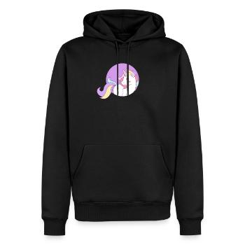 Licorne mignonne Cheveux arc-en-ciel Magnifique Licorne magique - Sweat à capuche Premium bio Homme - noir - Devant - Nico (187cm)