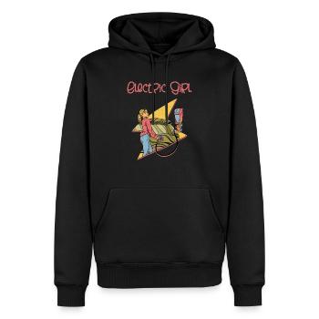 Electric Girl EV Driver Electric Vehicle - Männer Premium Bio Hoodie - Schwarz - Vorne - Nico (187cm)