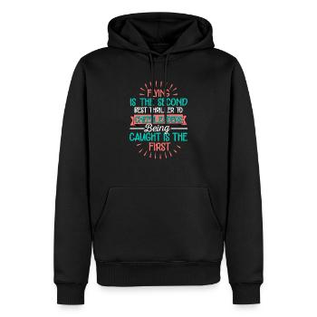 Flying Is The Second Best Thrill To Cheerleaders C - Männer Premium Bio Hoodie - Schwarz - Vorne - Nico (187cm)