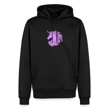 Einhornkopf Lustig Magische Grafik Rosa Einhorn - Männer Premium Bio Hoodie - Schwarz - Vorne - Nico (187cm)