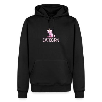 Caticorn Lustige Regenbogenkatze Einhorn Magisches Mädchen - Männer Premium Bio Hoodie - Schwarz - Vorne - Nico (187cm)