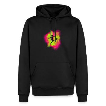 Bunte Fußballerin Mädchen und Frauen Fußball Motiv - Männer Premium Bio Hoodie - Schwarz - Vorne - Nico (187cm)