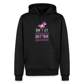 Don't Let Anyone Dull Your Sparkle Rainbow Unicorn - Men’s Premium Organic Hoodie - black - Front - Nico (187cm)
