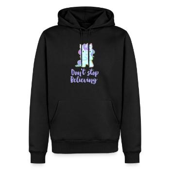 N’arrêtez pas de croire que la licorne magique arc-en-ciel est mignonne - Sweat à capuche Premium bio Homme - noir - Devant - Nico (187cm)