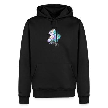 Funkelndes Einhorn Regenbogen Magisches buntes Einhorn - Männer Premium Bio Hoodie - Schwarz - Vorne - Nico (187cm)