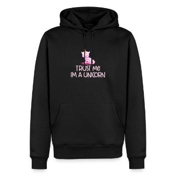 Trust Me I'm A Unicorn T-Shirt Funny Magical Pun - Men’s Premium Organic Hoodie - black - Front - Nico (187cm)