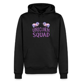 Einhorn Squad Lustig Magisch Regenbogen Einhorn Niedlich - Männer Premium Bio Hoodie - Schwarz - Vorne - Nico (187cm)