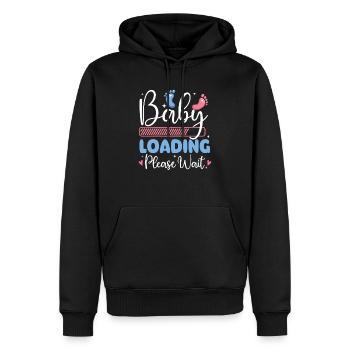 Baby Loading - Schwangerschafts-Countdown - Männer Premium Bio Hoodie - Schwarz - Vorne - Nico (187cm)