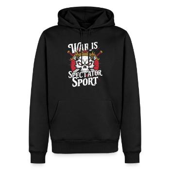 LA GUERRE EST UN SPORT DE SPECTACLE - Sweat à capuche Premium bio Homme - noir - Devant - Nico (187cm)