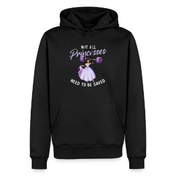 Toutes les princesses n’ont pas besoin d’être sauvées - Fitness - Sweat à capuche Premium bio Homme - noir - Devant - Nico (187cm)