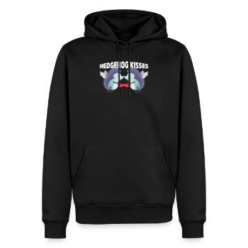 Hérisson Baisers Drôle Deux Hérissons Amoureux Partenaire - Sweat à capuche Premium bio Homme - noir - Devant - Nico (187cm)