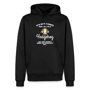 Il n’est pas toujours facile de serrer un hérisson dans ses bras - Sweat à capuche Premium bio Homme - noir - Devant - Nico (187cm)