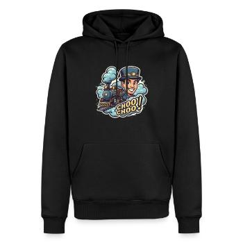 LOCOMOTIVE - Sweat à capuche Premium bio Homme - noir - Devant - Nico (187cm)