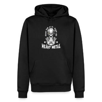 Music Heavy Metal look at the bright side - Männer Premium Bio Hoodie - Schwarz - Vorne - Nico (187cm)