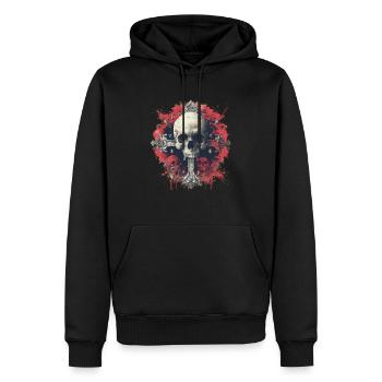 Skull Cross - Männer Premium Bio Hoodie - Schwarz - Vorne - Nico (187cm)