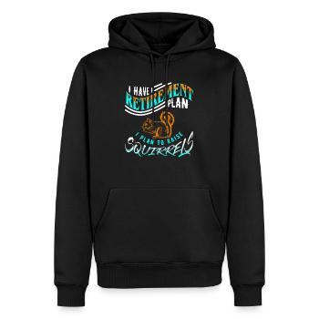 Ich habe einen Altersvorsorgeplan, den ich plane, Eichhörnchen aufzuziehen. - Männer Premium Bio Hoodie - Schwarz - Vorne - Nico (187cm)