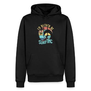 I'd Rather Be Surfing Summer Surfer Surfboard - Männer Premium Bio Hoodie - Schwarz - Vorne - Nico (187cm)