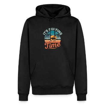 It's Surfing Time Surfboard Surfer Summer - Männer Premium Bio Hoodie - Schwarz - Vorne - Nico (187cm)